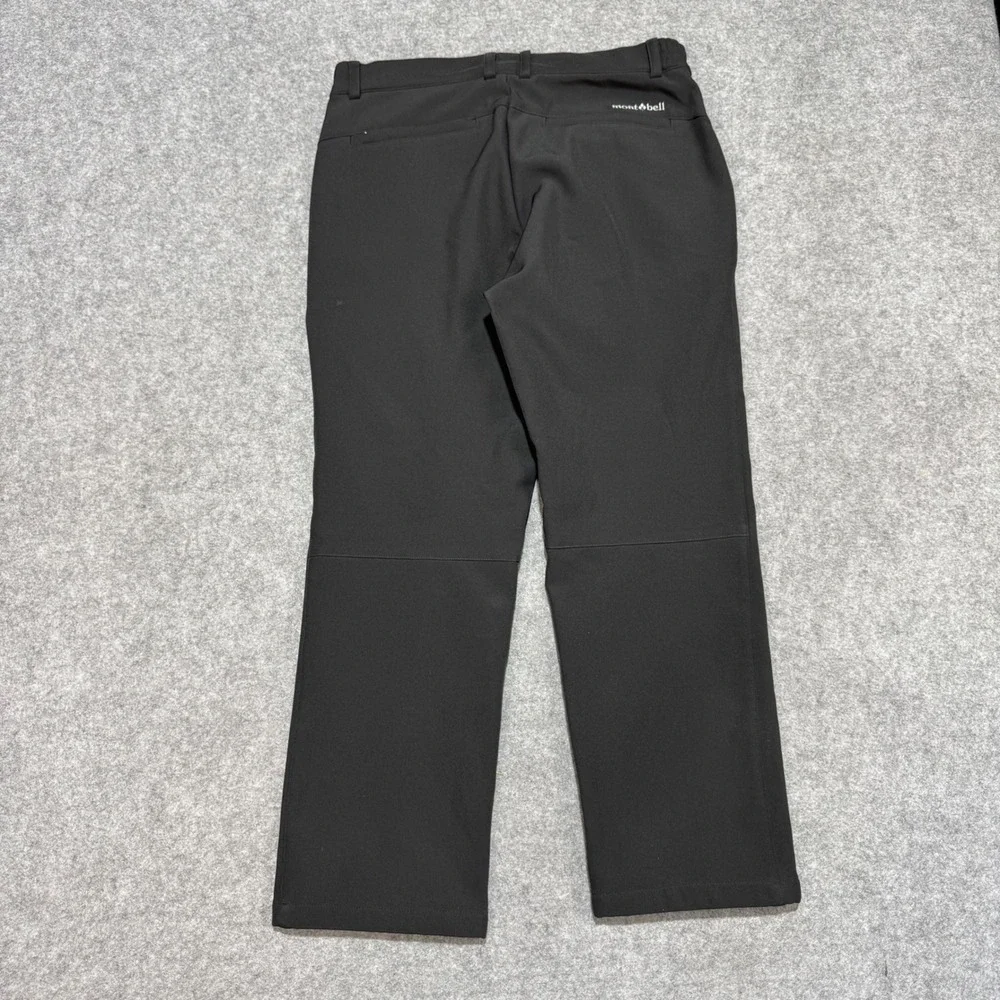 Montbell Mens Black Softshell Winter Hiking Pants Straight Leg Outdoor 33x27.5